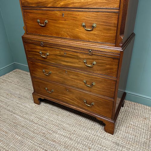 SPECTACULAR MAHOGANY ANTIQUE GEORGIAN CHEST ON CHEST TALL BOY - ADDITIONAL PHOTO 2