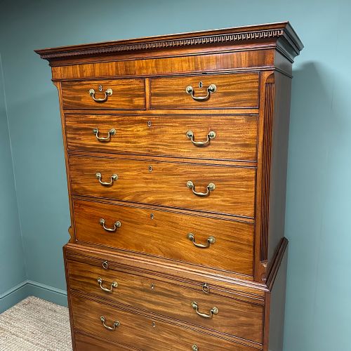 SPECTACULAR MAHOGANY ANTIQUE GEORGIAN CHEST ON CHEST TALL BOY - ADDITIONAL PHOTO 5