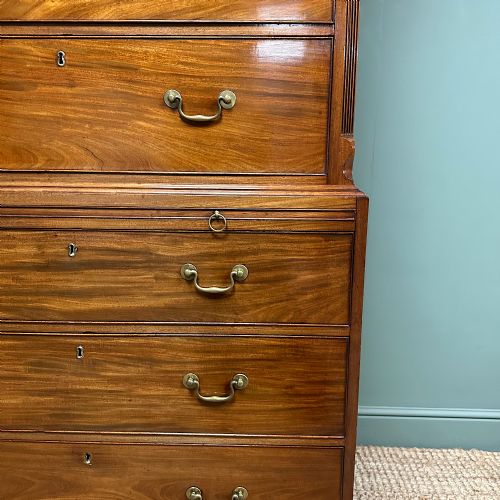 SPECTACULAR MAHOGANY ANTIQUE GEORGIAN CHEST ON CHEST TALL BOY - ADDITIONAL PHOTO 7