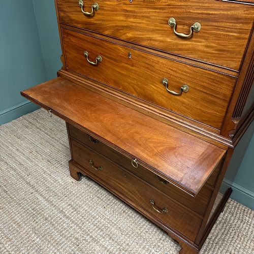 SPECTACULAR MAHOGANY ANTIQUE GEORGIAN CHEST ON CHEST TALL BOY - ADDITIONAL PHOTO 9