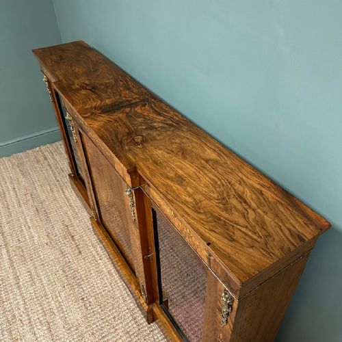 SENSATIONAL FIGURED VICTORIAN WALNUT ANTIQUE CREDENZA - ADDITIONAL PHOTO 6