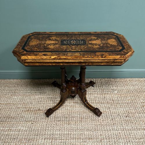 beautifully inlaid walnut antique victorian card table games table - CATEGORY: ANTIQUE TABLES - DATED 19TH CENTURY