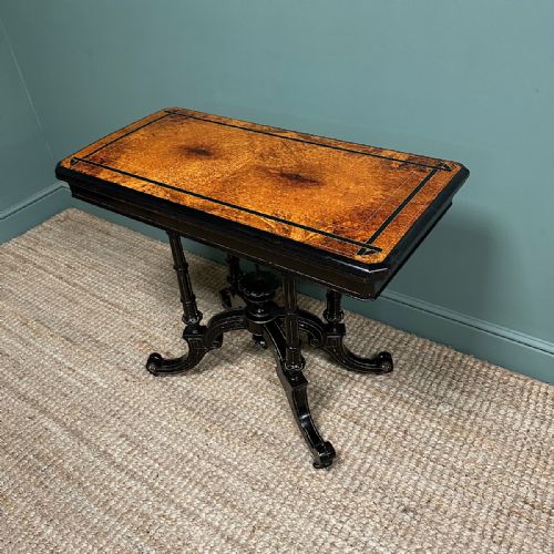 SPECTACULAR AMBOYNA ANTIQUE CARD TABLE - ADDITIONAL PHOTO 1