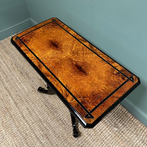 SPECTACULAR AMBOYNA ANTIQUE CARD TABLE - ADDITIONAL PHOTO 4