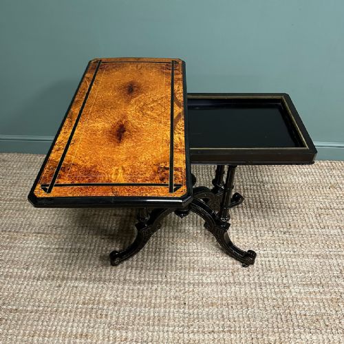 SPECTACULAR AMBOYNA ANTIQUE CARD TABLE - ADDITIONAL PHOTO 5