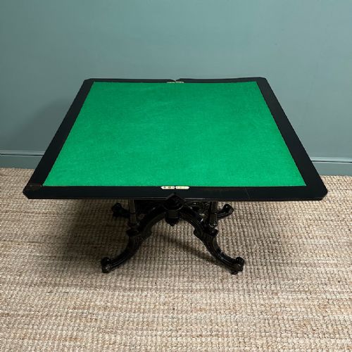 SPECTACULAR AMBOYNA ANTIQUE CARD TABLE - ADDITIONAL PHOTO 7