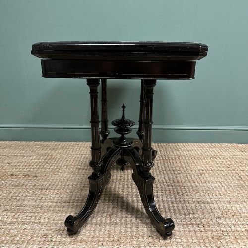 SPECTACULAR AMBOYNA ANTIQUE CARD TABLE - ADDITIONAL PHOTO 8
