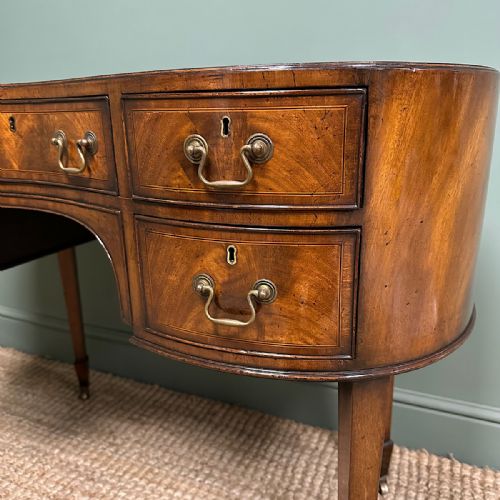 BEAUTIFUL EDWARDIAN ANTIQUE KIDNEY SHAPED WRITING DESK - ADDITIONAL PHOTO 2