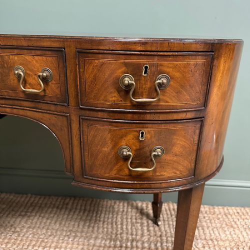 BEAUTIFUL EDWARDIAN ANTIQUE KIDNEY SHAPED WRITING DESK - ADDITIONAL PHOTO 7