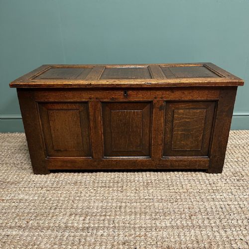BEAUTIFUL PERIOD ANTIQUE OAK COFFER - ADDITIONAL PHOTO 1