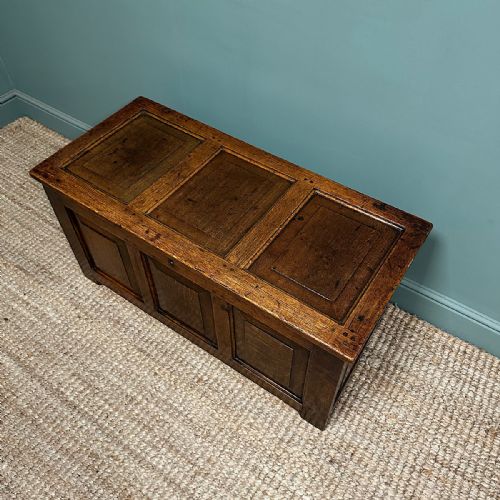 BEAUTIFUL PERIOD ANTIQUE OAK COFFER - ADDITIONAL PHOTO 4