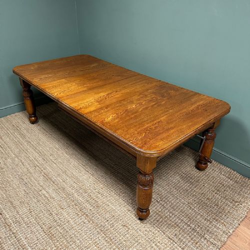 large victorian wind out extending antique oak dining table - CATEGORY: ANTIQUE TABLES - DATED VICTORIAN