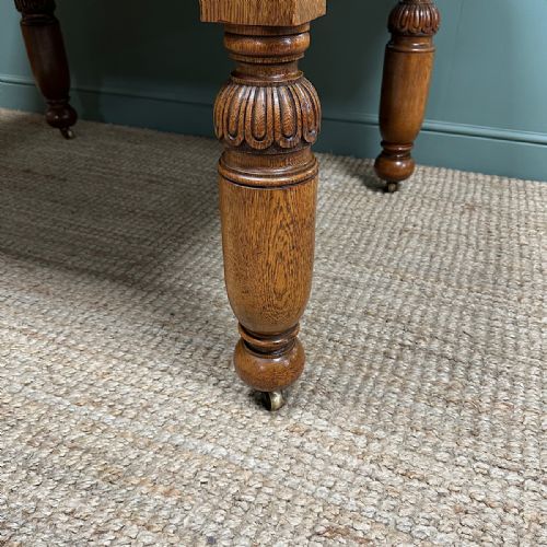 LARGE VICTORIAN WIND OUT EXTENDING ANTIQUE OAK DINING TABLE - ADDITIONAL PHOTO 6