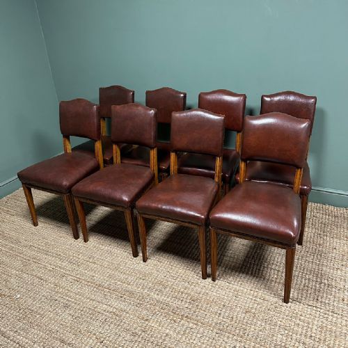 SET OF 8 ANTIQUE VICTORIAN OAK DINING CHAIRS - ADDITIONAL PHOTO 1