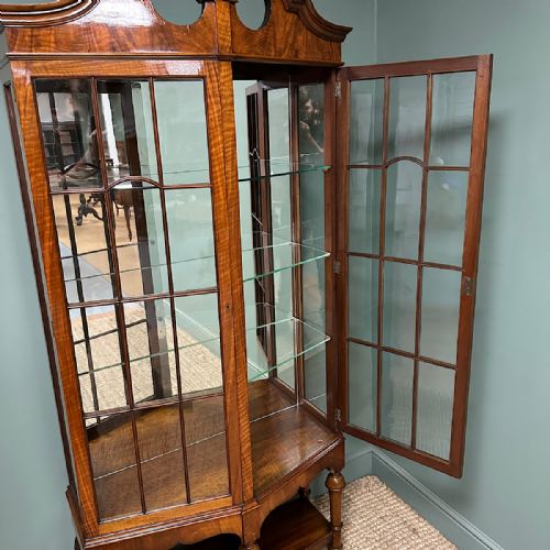 SPECTACULAR WALNUT ANTIQUE VICTORIAN DISPLAY CABINET - ADDITIONAL PHOTO 5