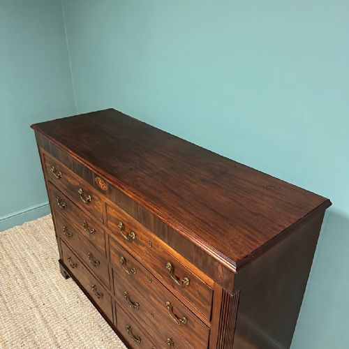 HUGE GEORGIAN MAHOGANY ANTIQUE CHEST OF DRAWERS - ADDITIONAL PHOTO 4