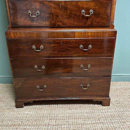GEORGIAN MAHOGANY CHEST ON CHEST ANTIQUE TALL BOY - ADDITIONAL PHOTO 3