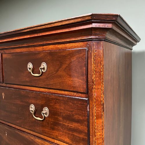 GEORGIAN MAHOGANY CHEST ON CHEST ANTIQUE TALL BOY - ADDITIONAL PHOTO 5