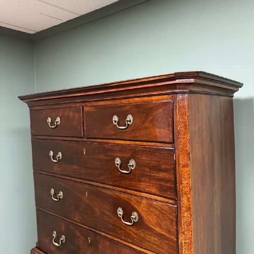 GEORGIAN MAHOGANY CHEST ON CHEST ANTIQUE TALL BOY - ADDITIONAL PHOTO 7