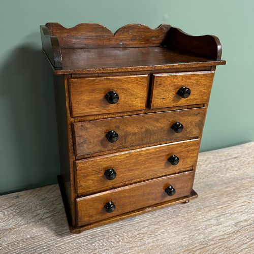 STUNNING MAHOGANY ANTIQUE APPRENTICE CHEST - ADDITIONAL PHOTO 4