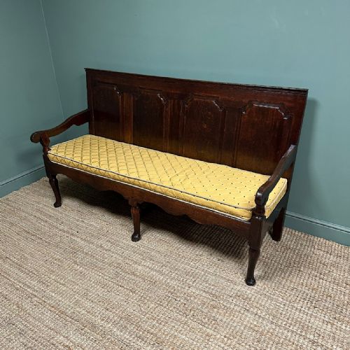 PERIOD GEORGIAN OAK ANTIQUE SETTLE BENCH - ADDITIONAL PHOTO 1
