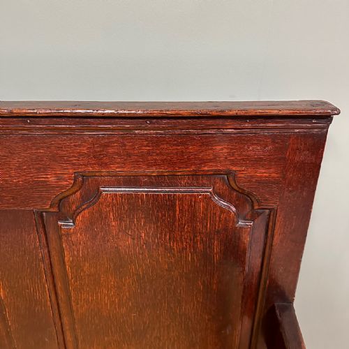 PERIOD GEORGIAN OAK ANTIQUE SETTLE BENCH - ADDITIONAL PHOTO 3