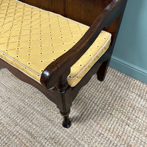 PERIOD GEORGIAN OAK ANTIQUE SETTLE BENCH - ADDITIONAL PHOTO 4