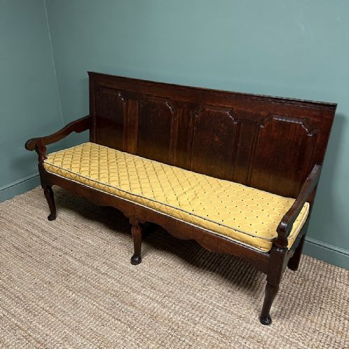 PERIOD GEORGIAN OAK ANTIQUE SETTLE BENCH - ADDITIONAL PHOTO 5