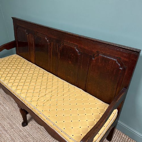 PERIOD GEORGIAN OAK ANTIQUE SETTLE BENCH - ADDITIONAL PHOTO 6