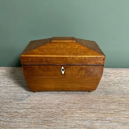 SUPERB QUALITY ANTIQUE TEA CADDY - ADDITIONAL PHOTO 2