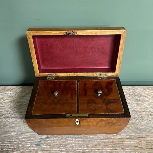 SUPERB QUALITY ANTIQUE TEA CADDY - ADDITIONAL PHOTO 3