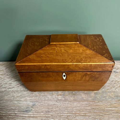 SUPERB QUALITY ANTIQUE TEA CADDY - ADDITIONAL PHOTO 4