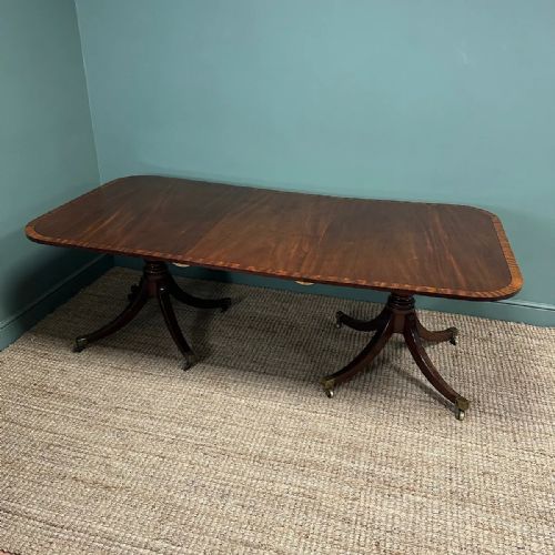 SUPERB QUALITY TWIN PEDESTAL ANTIQUE DINING TABLE - ADDITIONAL PHOTO 1