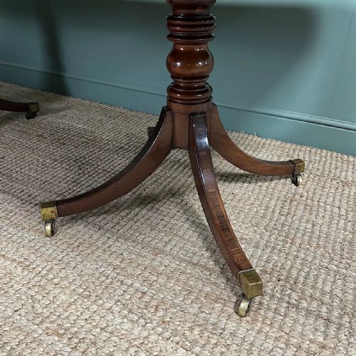 SUPERB QUALITY TWIN PEDESTAL ANTIQUE DINING TABLE - ADDITIONAL PHOTO 5