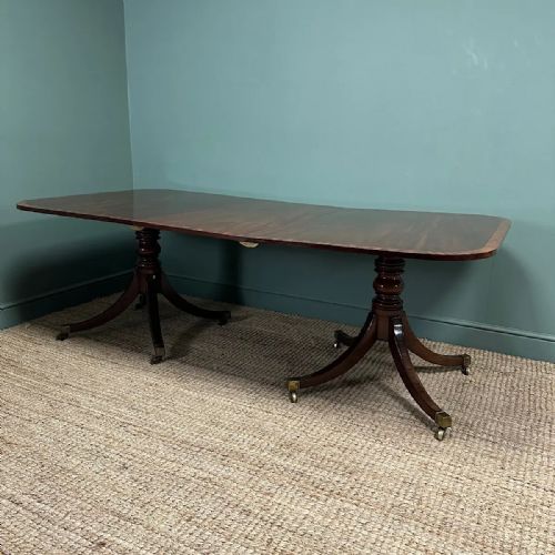 SUPERB QUALITY TWIN PEDESTAL ANTIQUE DINING TABLE - ADDITIONAL PHOTO 6