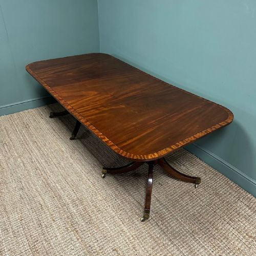 SUPERB QUALITY TWIN PEDESTAL ANTIQUE DINING TABLE - ADDITIONAL PHOTO 9