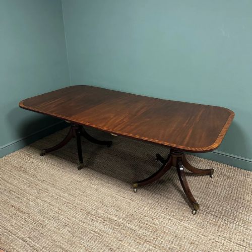 SUPERB QUALITY TWIN PEDESTAL ANTIQUE DINING TABLE - ADDITIONAL PHOTO 10