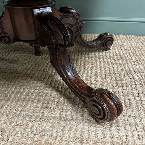 STUNNING ANTIQUE VICTORIAN WALNUT DINING TABLE - ADDITIONAL PHOTO 5