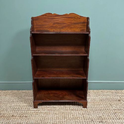 QUALITY SMALL MAHOGANY ANTIQUE WATERFALL BOOKCASE - ADDITIONAL PHOTO 1