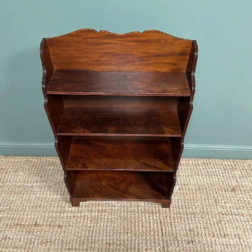 QUALITY SMALL MAHOGANY ANTIQUE WATERFALL BOOKCASE - ADDITIONAL PHOTO 4