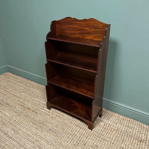 QUALITY SMALL MAHOGANY ANTIQUE WATERFALL BOOKCASE - ADDITIONAL PHOTO 5