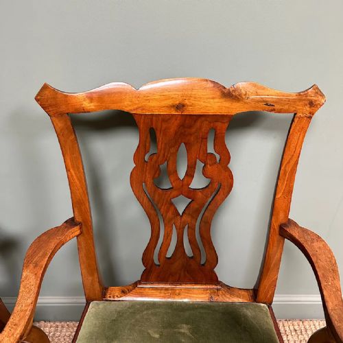 QUALITY PAIR OF ANTIQUE GEORGIAN CARVER ARM CHAIRS - ADDITIONAL PHOTO 8