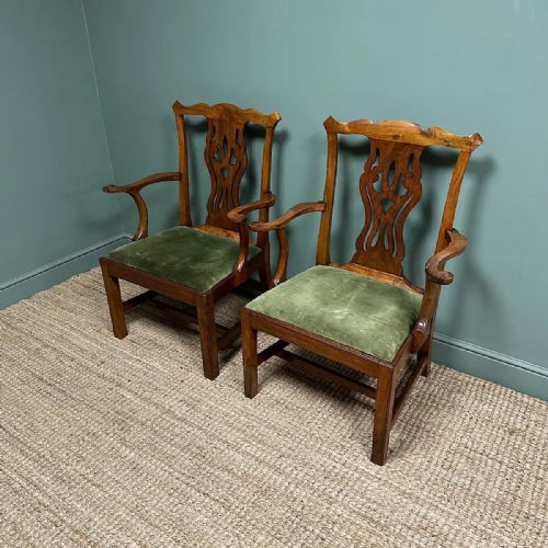 QUALITY PAIR OF ANTIQUE GEORGIAN CARVER ARM CHAIRS - ADDITIONAL PHOTO 9