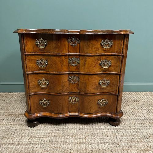 unusual dutch georgian walnut antique chest - CATEGORY: ANTIQUE CHEST OF DRAWERS - DATED GEORGIAN