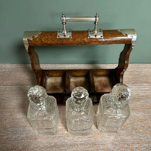 QUALITY VICTORIAN OAK ANTIQUE TANTALUS - ADDITIONAL PHOTO 4