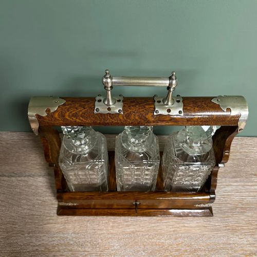 QUALITY VICTORIAN OAK ANTIQUE TANTALUS - ADDITIONAL PHOTO 5