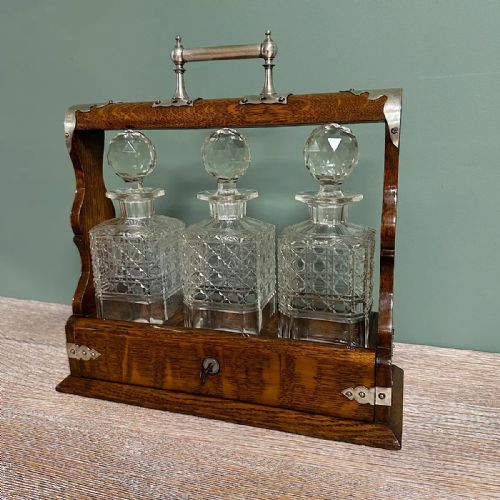QUALITY VICTORIAN OAK ANTIQUE TANTALUS - ADDITIONAL PHOTO 7