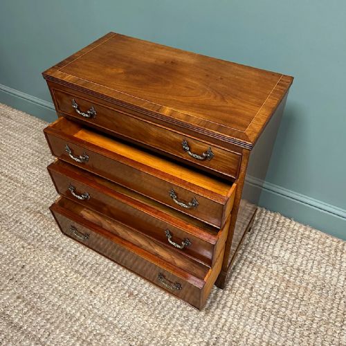 SMALL GEORGIAN DESIGN EDWARDIAN ANTIQUE CHEST OF DRAWERS - ADDITIONAL PHOTO 4