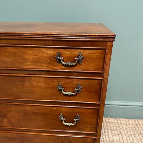SMALL GEORGIAN DESIGN EDWARDIAN ANTIQUE CHEST OF DRAWERS - ADDITIONAL PHOTO 5