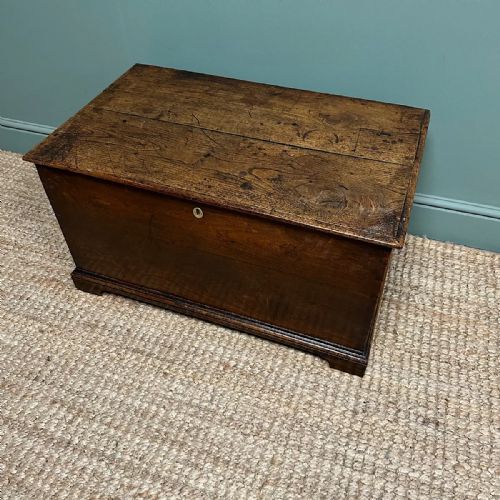 STUNNING18TH CENTURY SMALL PERIOD ELM ANTIQUE COFFER - ADDITIONAL PHOTO 6